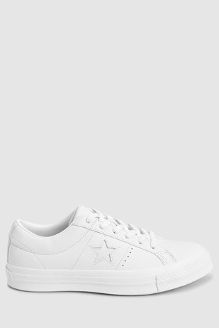 converse one star leather white