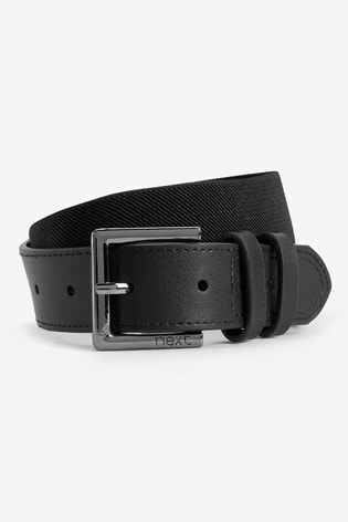 Black Leather And Elastic Belt