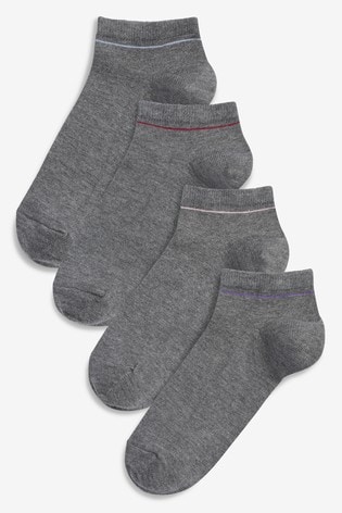 Grey Next Active Sports Trainer Socks 4 Pack