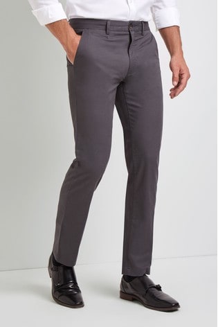 Moss Tailored Fit Graphite Grey Stretch Chino