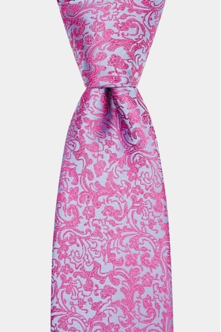 MOSS Pink/Blue Floral Swirl Tie