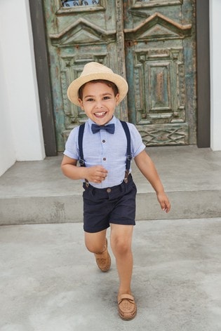 MRULIC Infant Baby Jungen Gentleman Strampler Hosenträger Strap Shorts Outfits Sets Sommer Kurzarm Shirt und Hose 