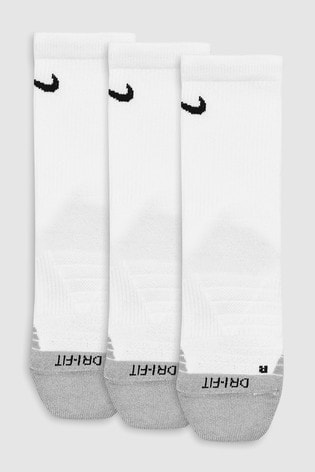 Pack de 3 pares de calcetines blancos cortos y acolchados para adultos de Nike