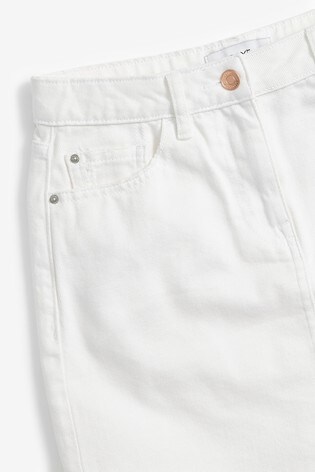 white ripped jean skirt