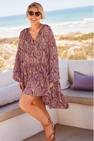 paisley smock dress