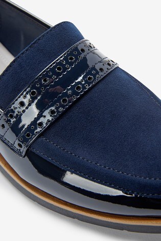 chunky navy loafers