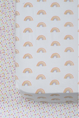 2 Pack Multi Rainbow Fitted Sheet