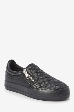 black quilted shoes