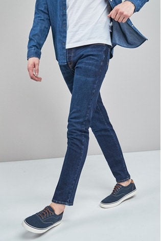 Mid Blue Slim Fit Jeans With Stretch