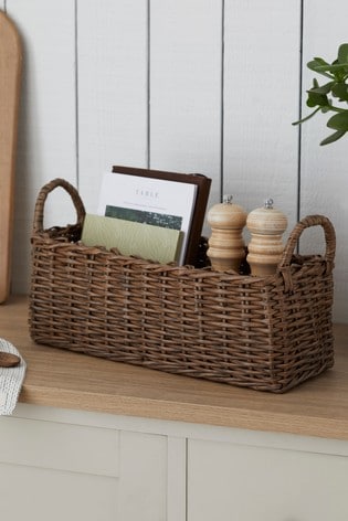plastic wicker storage baskets