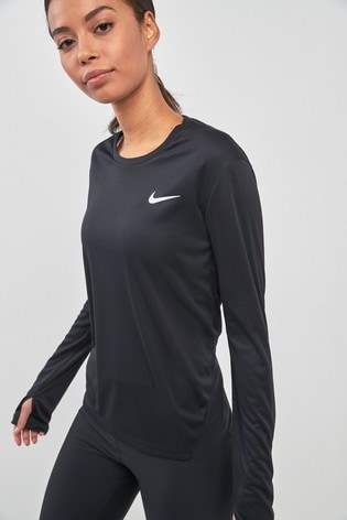 Buy Nike Miler Long Sleeved Running Tee 