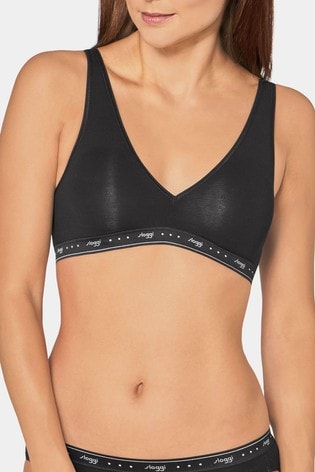 Buy Sloggi Black 24/7 100 Non Wired Cotton Bra Top from Next