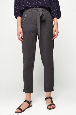 Grey Soft Cargo Trousers