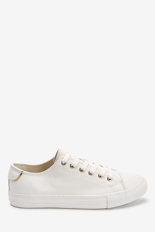 White Wide Fit Baseball Trainers