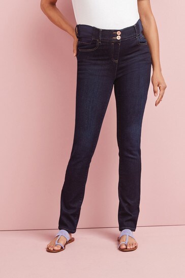 Mid Blue Denim Maternity Shape Enhancing Support Slim Jeans