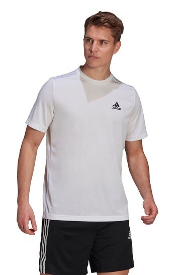 adidas White Train D2M T-Shirt