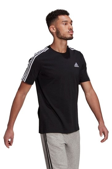 adidas Black Sportswear Essentials 3-Stripes T-Shirt