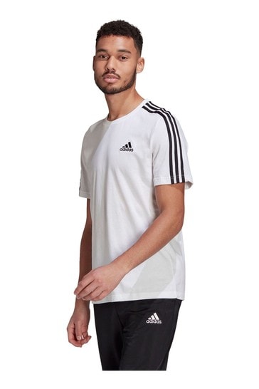 adidas White Sportswear Essentials 3-Stripes T-Shirt