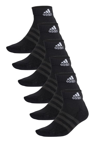 adidas Black Adult Cushioned Ankle Socks 6 Pairs