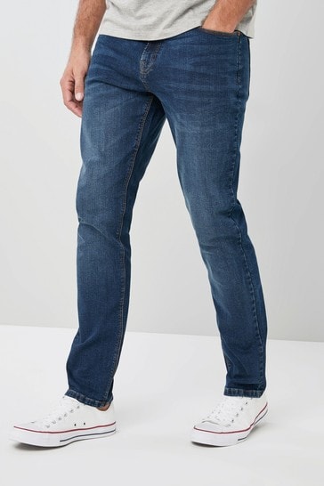 Mid Blue Slim Fit Essential Stretch Jeans