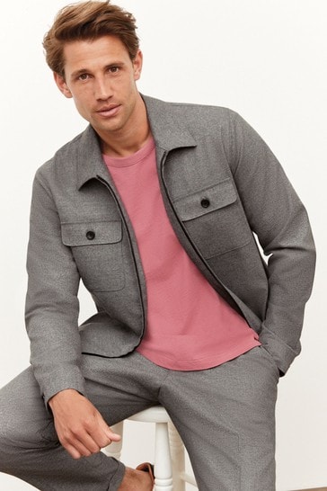 Buy Light Grey Slim Fit Shacket From The Mnjeshops Online Shop