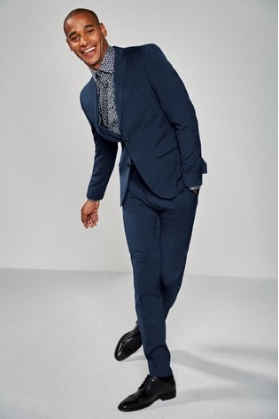 Buy Bright Blue Skinny Fit Stretch Tonic Suit Jacket from Next