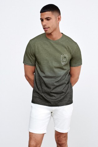 Khaki Green Dip Dye T-Shirt