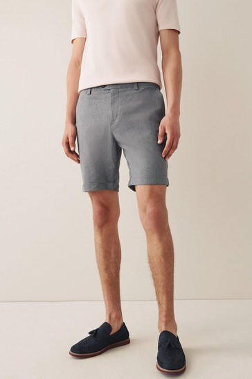 Grey Slim Fit Premium Signature Chino Shorts With Stretch