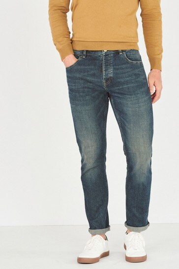 Washed Blue Slim Fit Authentic Stretch Jeans