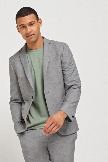 Light Grey Jacket Motion Flex Slim Fit Suit: Jacket