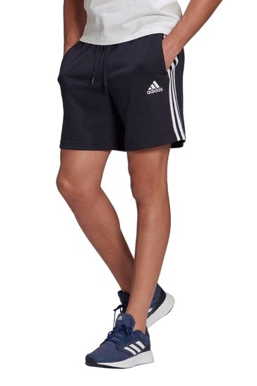 adidas Navy Sportswear Essentials French Terry 3-Stripes Shorts