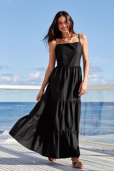 Buy Black Tiered Dress from the ...