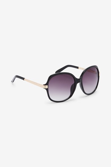 Black Oversized Round Sunglasses