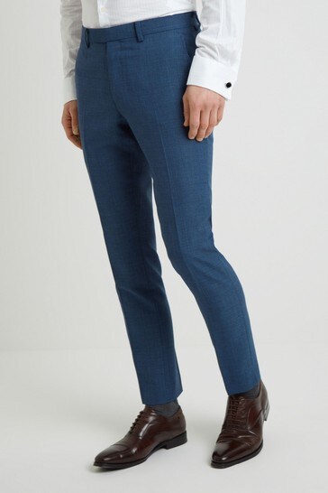 DKNY Slim Fit Summer Blue Texture Trousers