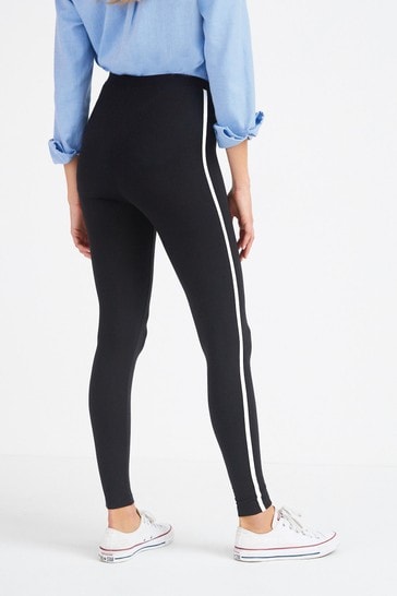 Black tights 2025 with white stripe