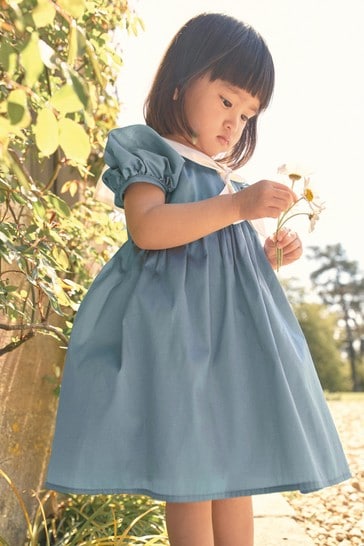 Blue Sailor Collar Taffeta Dress 