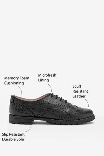 School Leather Chunky Brogues