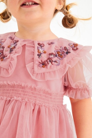 Pink top collared dress