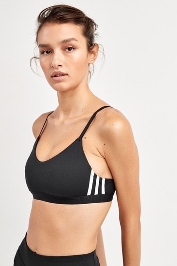 adidas Black All Me 3-Stripes Light Support Bra