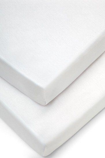 Mamas & Papas 2 Pack White Kids Crib Sheets