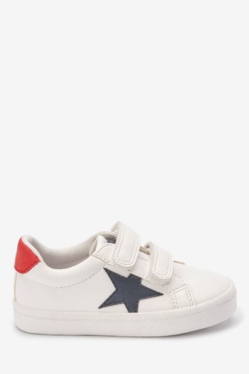 White Standard Fit (F) Star Touch Fastening Trainers