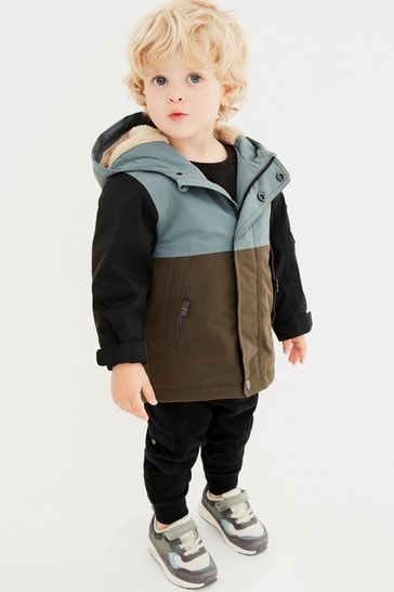 Buy Khaki Green Colourblock Waterproof Coat 3mths 7yrs From Next Turkey