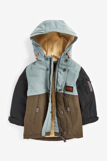 Buy Khaki Green Colourblock Waterproof Coat 3mths 7yrs From Next Turkey