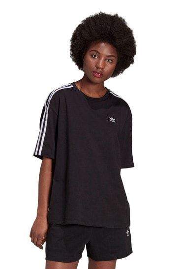 Adidas three stripe hot sale t shirt womens