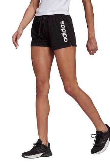 Buy adidas Black Sportswear Essentials Linear Next Shorts French USA Terry from