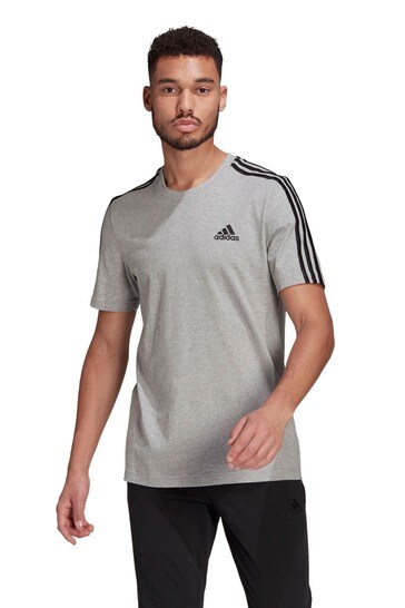 adidas Grey Sportswear Essentials 3-Stripes T-Shirt