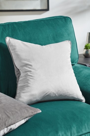 Grey/Grey Mila Twin Velvet Square Cushion