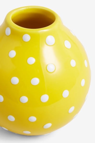 Gold polka dot vase large