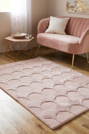 Feather Rug From The Next Uk, Pink Rug Brown Room
