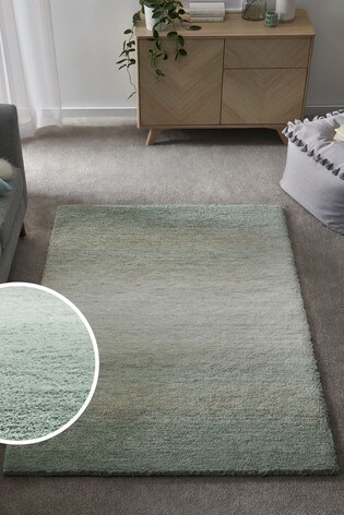Sage Green Luna Ombre Extra Soft Rug, What Are The Softest Rugs Made Of